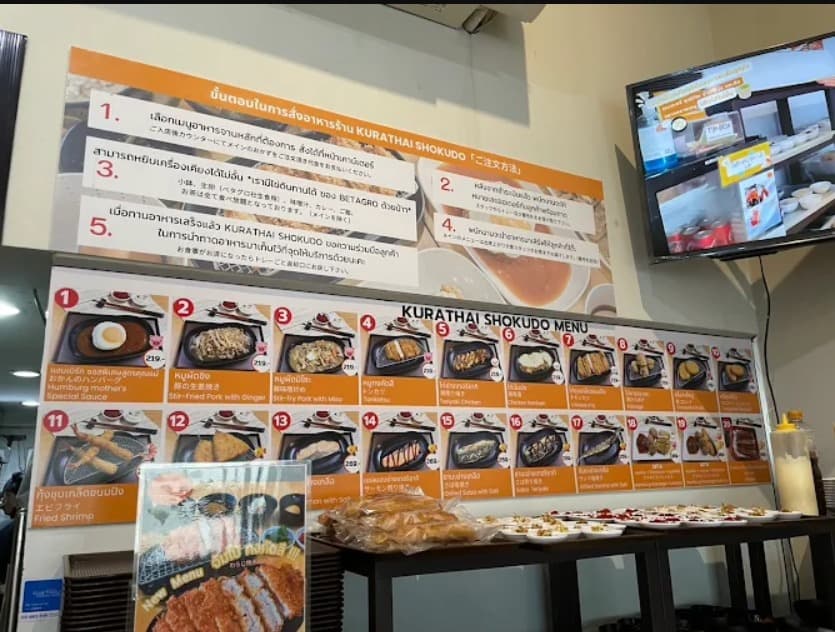 店内：種類豊富で毎日使えるクラタイ食堂のメニュー